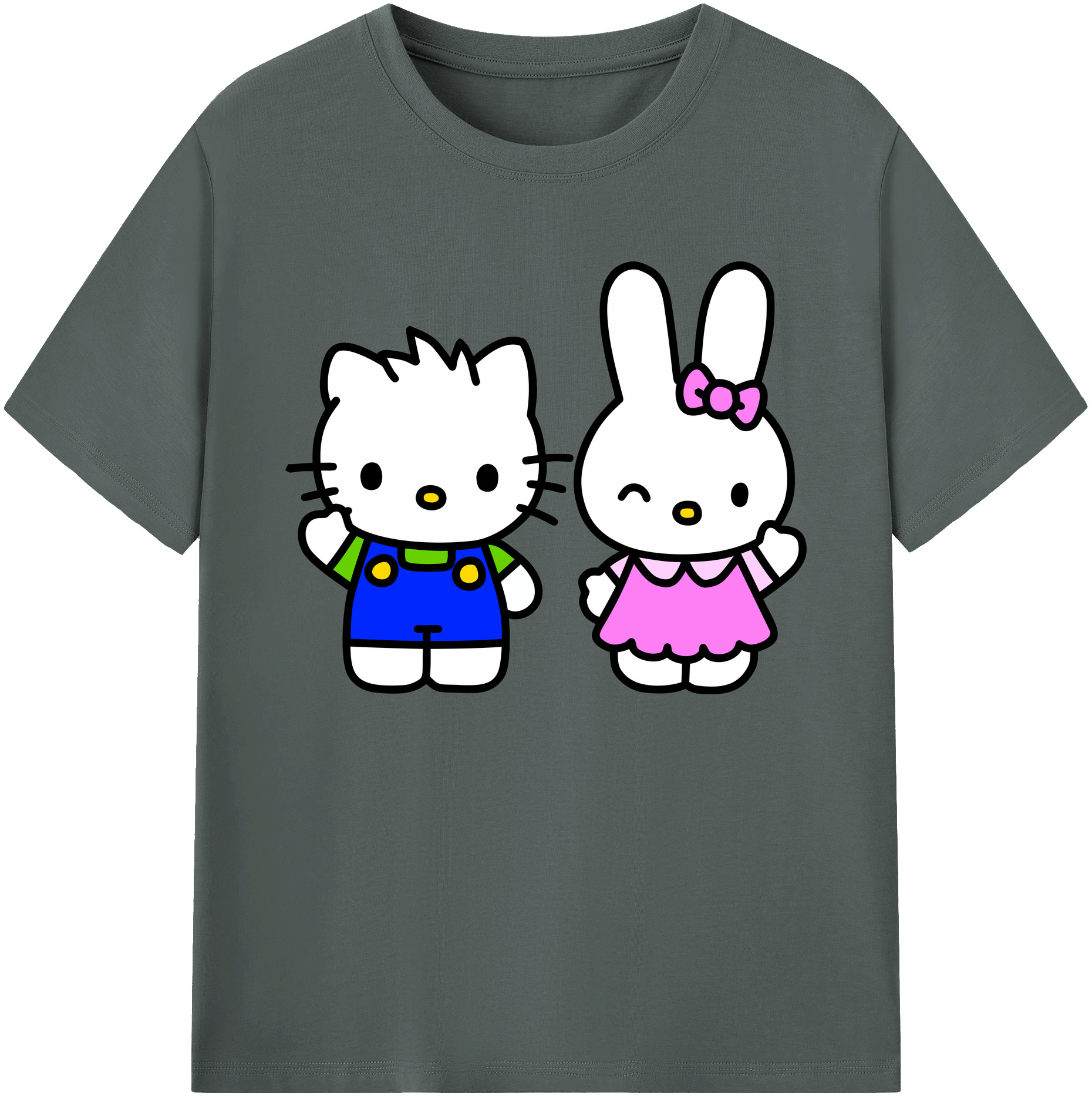 （画像用） Hello Kitty ハローキティ 綿100％ メンズ半袖Tシャツ｜肌触りやわらか＆通気性